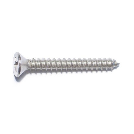 Wood Screw, #9, 1-1/2 In, Nickel Steel Flat Head Phillips Drive, 20 PK